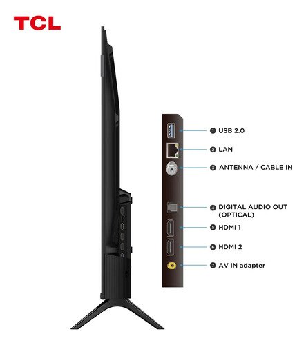 Smart TV TCL 32 Polegadas HD QLED S5K WiFi Bluetooth Google TV 2 HDMI HDR10 Dolby Audio 32S5K