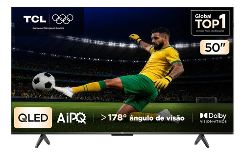 Smart tv tcl 50 polegadas qled 4k p7k wifi bluetooth google 1