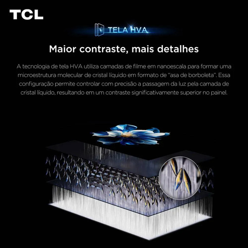 Smart TV TCL 55 Polegadas QLED 4K P7L WiFi Bluetooth Google TV HDR10+ 120 Hz VRR AIPQ 55P7L
