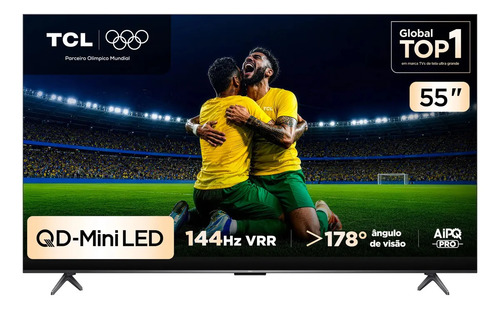 Smart tv tcl 55 polegadas qled mini led 4k c6k wifi bluetoot