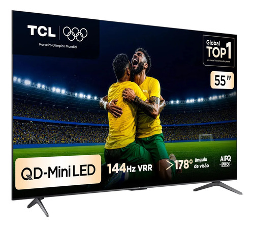 Smart TV TCL 55 Polegadas QLED Mini LED 4K C6K WiFi Bluetooth Google TV 4 HDMI 144Hz HDR10+ 55C6K