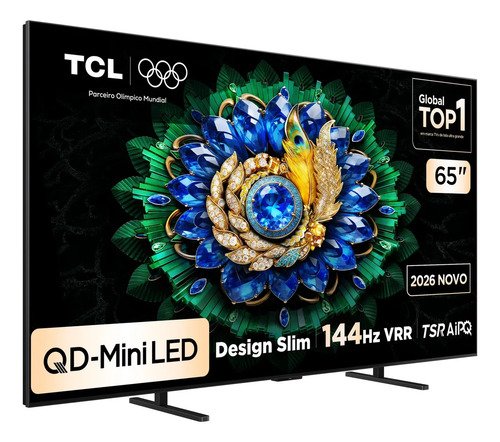 Smart TV TCL 65 Polegadas QLED Mini LED 4K A400M WiFi Bluetooth Google TV HDR10+ 144 Hz VRR 65A400M