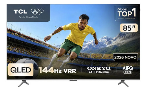 Smart tv tcl 85 polegadas qled 4k p8l wifi bluetooth google