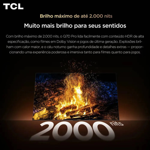 Smart TV TCL 85 Polegadas QLED 4K P8L WiFi Bluetooth Google TV HDR10+ 144 Hz VRR 85P8L