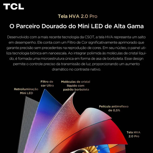 Smart TV TCL 85 Polegadas QLED 4K P8L WiFi Bluetooth Google TV HDR10+ 144 Hz VRR 85P8L