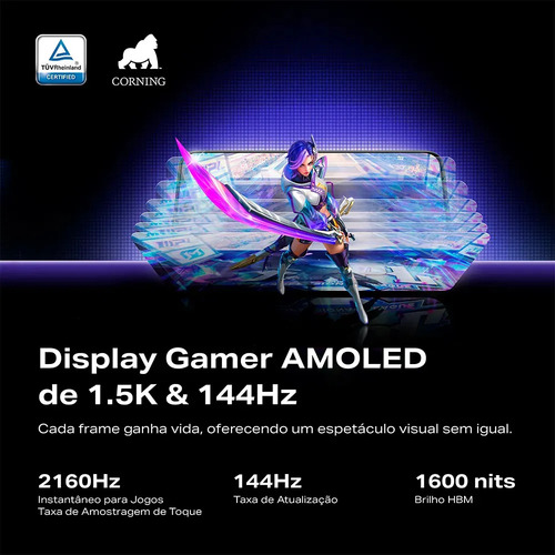 Smartphone Gamer Infinix GT30 PRO 5G - 12GB RAM 256GB Câmera Dupla 108MP+ Selfie 13MP NFC 6,78" Amoled 144Hz Dual Chip - Memória RAM Expansível Até 24GB - Chumbo