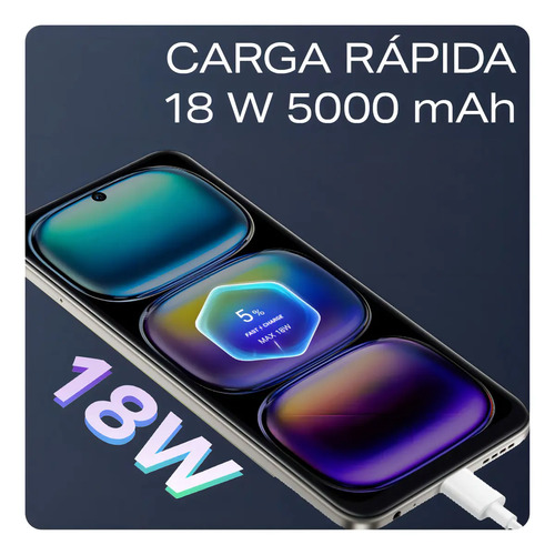 Smartphone Infinix Hot 50i 4GB RAM 256GB 4G Câmera Dupla 48MP Selfie 8MP 5000mAh 6,7” 120Hz Preto Obsidiana