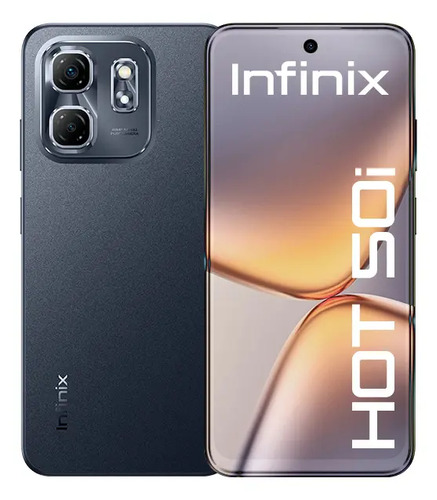 Smartphone Infinix Hot 50i 4GB RAM 256GB 4G Câmera Dupla 48MP Selfie 8MP 5000mAh 6,7” 120Hz Preto Obsidiana