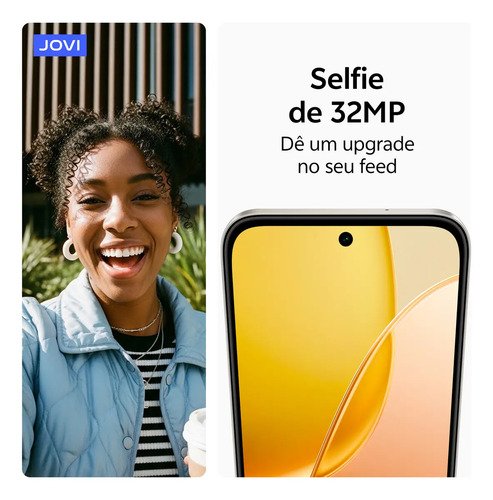 Smartphone Jovi Y31 256GB 16GB RAM (8+8GB RAM expansível) Câmera 50mp Bateria 7200mah - Preto