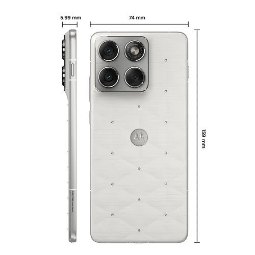 Smartphone Motorola Edge 70 5G Collections Crystals by Swarovski 512GB - 24gb (12GB Ram+12GB Ram Boost), Ultrafino, 3 cameras 50MP e tela extreme Amoled 120hz - Cloud Dancer