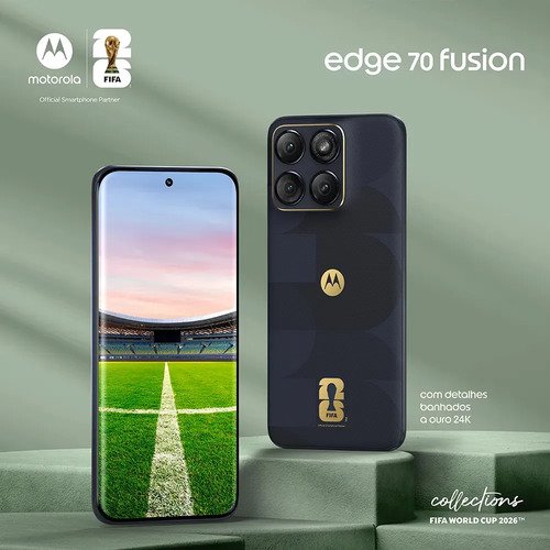 Smartphone Motorola Edge 70 Fusion 5g Fifa World Cup Collection - 256gb 24gb (8gb Ram + 16gb Ram Boost), Camera 50mp Sony Lytia 710, Tela 1.5k Extreme Amoled - Grafite