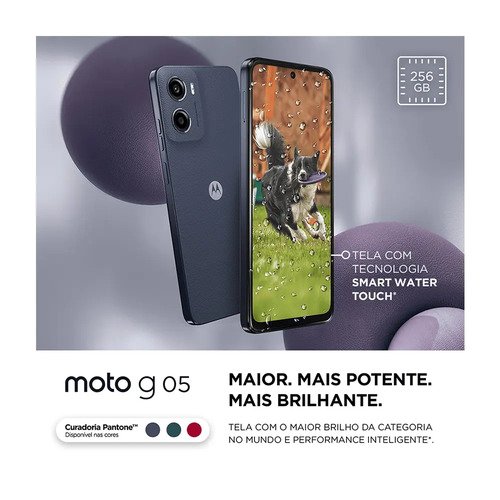 Smartphone Motorola Moto G05 256gb 4gb Ram e Camera 50mp Grafite