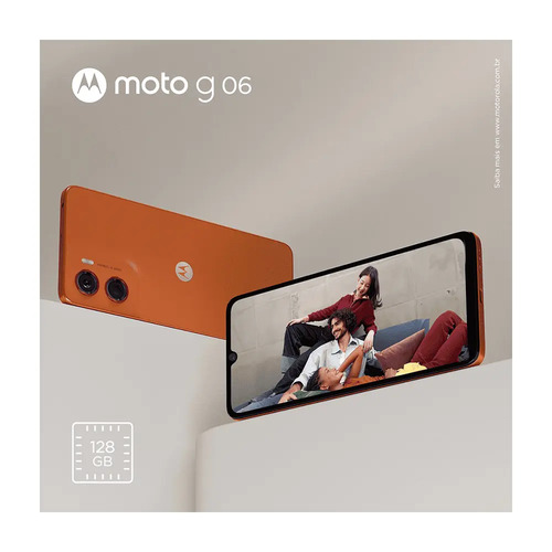 Smartphone Motorola Moto G06 - 128gb 12gb (4gb Ram + 8gb Ram Boost) E Camera 50mp Com Ai Bateria De 5200 Mah Tela 6.9 - Laranja