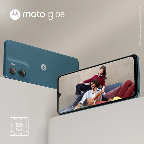 Smartphone Motorola Moto G06 - 128gb 12gb (4gb Ram + 8gb Ram Boost) E Camera 50mp Com Ai Bateria De 5200 Mah Tela 6.9 - Azul Marinho