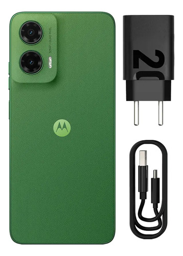 Smartphone Motorola Moto g35 5G - 128GB 12GB (4GB RAM+8GB Ram Boost) e Camera 50MP com AI NFC Tela 6.7" com Superbrilho - Verde - Vegan Leather