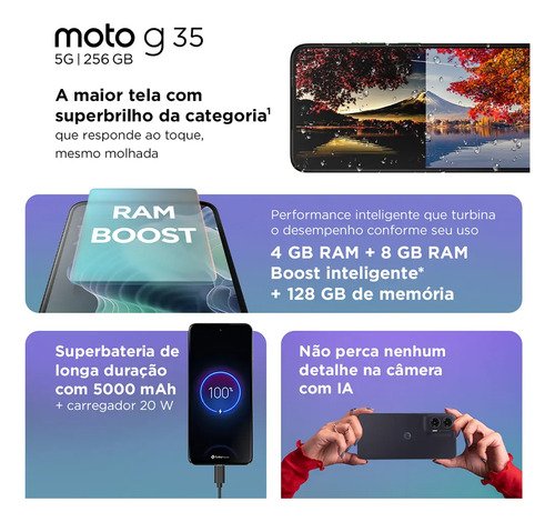 Smartphone Motorola Moto G35 5g 128gb Grafite