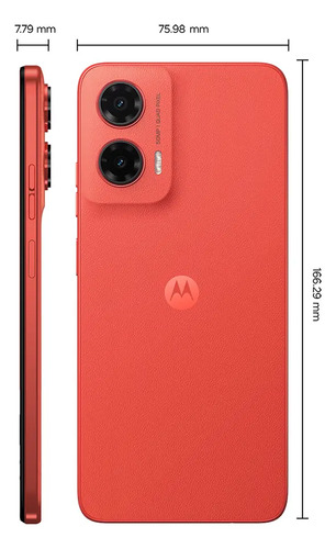 Smartphone Motorola Moto G35 5g - 256gb 12gb (4gb Ram+8gb Ram Boost) E Camera 50mp Com Ai Nfc Tela 6.7 Com Superbrilho - Coral - Vegan Leather