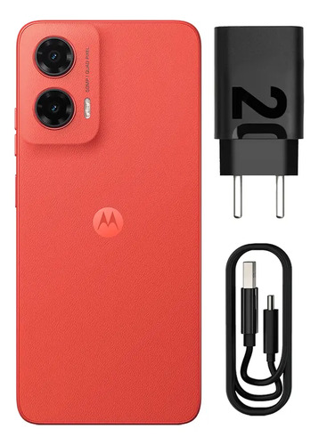 Smartphone Motorola Moto G35 5g - 256gb 12gb (4gb Ram+8gb Ram Boost) E Camera 50mp Com Ai Nfc Tela 6.7 Com Superbrilho - Coral - Vegan Leather