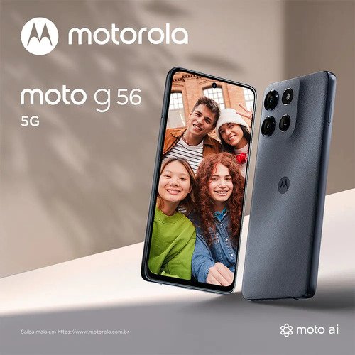 Smartphone Motorola Moto G56 5g 256gb 24gb 8gb Ram+16gb 50mp Grafite