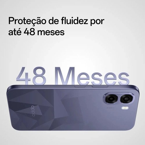 Smartphone Oppo A6t 5g 256gb, 24gb Ram (8gb + 16gb Virtual Ram), Bateria gigante de 6500 mAh, AI Câmera 50MP, Tela 120Hz, NFC, IP64 - Violeta