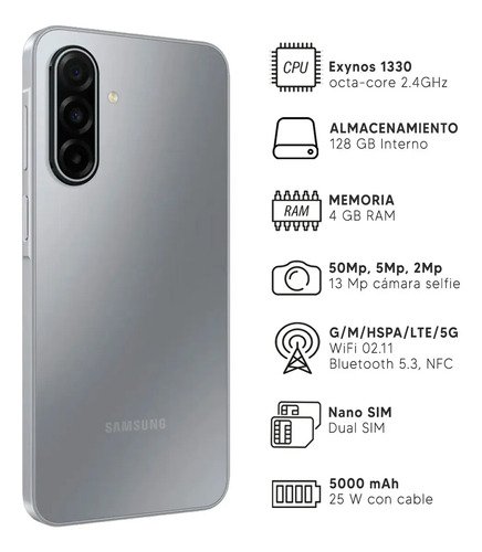 Smartphone Samsung Galaxy A17 128GB 4GB RAM Cinza 6'7 Cam tripla + selfie 13mp
