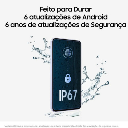 Smartphone Samsung Galaxy A36 5G 128GB 6GB RAM Câmera Tripla de até 50MP Selfie de 12MP IP67 Super AMOLED 6.7'' NFC Recursos AI Android e Segurança Snapdragon - Branco