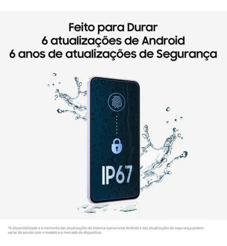 Smartphone Samsung Galaxy A36 5g 128gb 6gb Ram Câmera Tripla De Até 50mp Selfie De 12mp Ip67 Super Amoled 6.7'' Nfc Recursos Ai Android E Segurança Snapdragon - Violeta