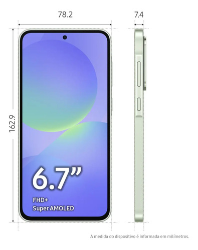 Smartphone Samsung Galaxy A36 5g 128gb 6gb Ram Cùmera Tripla De Até 50mp Selfie De 12mp Ip67 Super Amoled 6.7'' Nfc Recursos Ai Android E Segurança Snapdragon - Verde