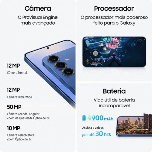 Smartphone Samsung Galaxy S25 Plus 512GB 12GB RAM Prata 5G