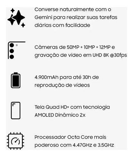 Smartphone Samsung Galaxy S25 Plus 512GB 12GB RAM Prata 5G