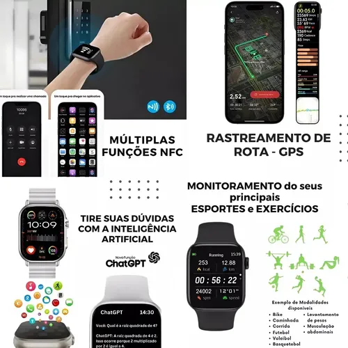 Smartwatch A Prova D'água Mede Pressão Arterial Gps Strava