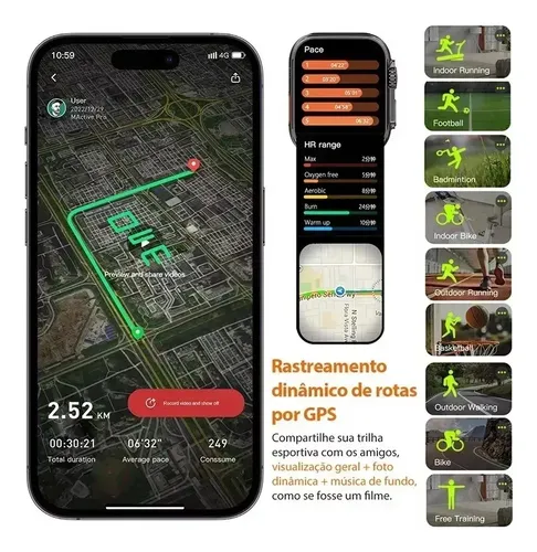 Smartwatch A Prova D'água Mede Pressão Arterial Gps Strava