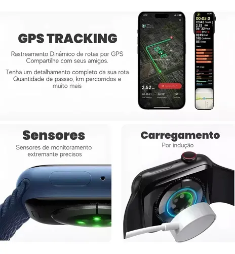 Smartwatch A Prova D'água Mede Pressão Arterial Gps Strava