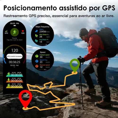 Smartwatch Aurafit G12, Gps, Resistência À Água 3atm, Preto