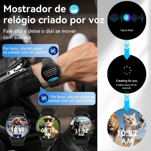 Smartwatch Aurafit G12, Gps, Resistência À Água 3atm, Preto