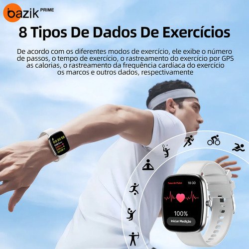 Smartwatch Bazik Prime S35 Ultra Max 47mm, Com Bluetooth e GPS Para Android e iOS