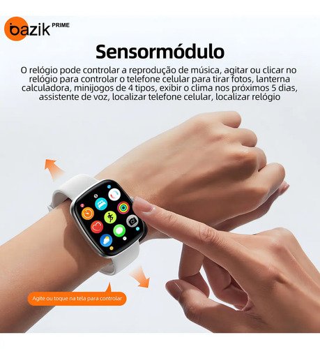 Smartwatch Bazik Prime S35 Ultra Max 47mm, Com Bluetooth e GPS Para Android e iOS