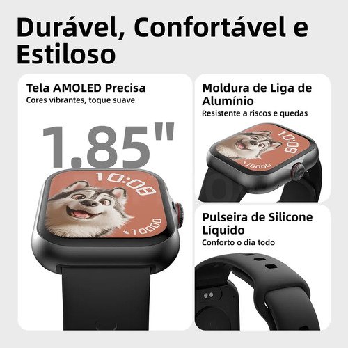Smartwatch Bettdow Fb055 1.85" Esportivo Ia Gps 3atm Música Preto