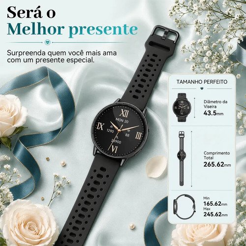 Smartwatch GPS Relógio Inteligente AMOLED NOVANTE Digital IP68 5ATM Impermeável Masculino Feminino Com Chamadas Bluetooth Notificações Instantâneas Monitoramento De Saúde Pulseira Para Smartband Preto