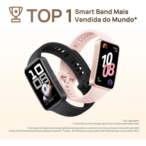 Smartwatch HUAWEI Band 10 Caixa de Polímeros Duráveis Análise do Sono em Nível Profissional Assistente de Bem-estar Emocional Relógio Smartwatch Compatível com Android e iOS Preto