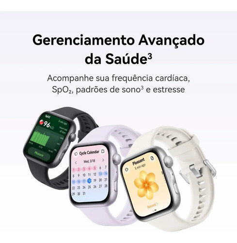 Smartwatch HUAWEI WATCH FIT 5 AMOLED de 182" Design Leve Mini Treino Bateria com Até 10 Dias 64 GB Gerenciamento Avançado da Saúde Monitor do Sono SpO2 GPS Compatível com iOS e Android Branco
