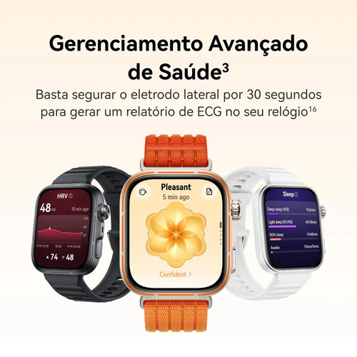 Smartwatch Huawei Watch Fit 5 Pro Tela Fullview Amoled De 1,92 Vidro De Safira Mini Treino Bateria Com Até 10 Dias 64 Gb Gerenciamento Da Saúde Ecg Compatível Com Ios E Android Preto
