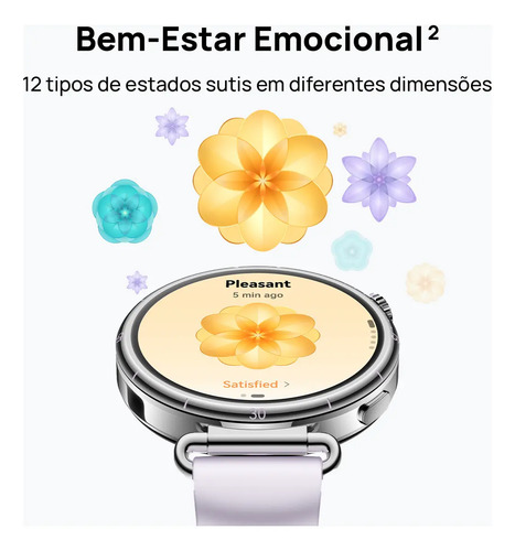 Smartwatch HUAWEI WATCH GT 6 41mm GPS Integrado Potenciômetro de Ciclismo no Pulso Bateria com Autonomia de Até 14 Dias Bem-Estar Emocional Multidimensional Compatível com iOS e Android GPS Branco