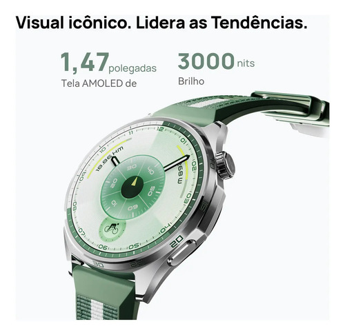 Smartwatch HUAWEI WATCH GT 6 46mm Potenciômetro de Ciclismo no Pulso Bateria com Autonomia de Até 21 Dias Bem-Estar Emocional Multidimensional Compatível com iOS e Android GPS Integrado Preto