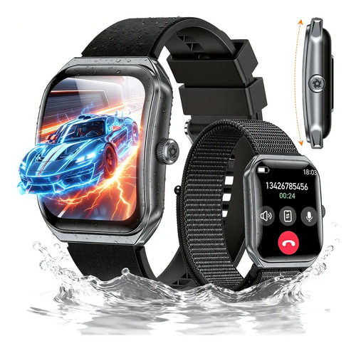 Smartwatch novante ht 1287 tela de 1952 com pulseira de sili