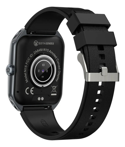 Smartwatch NOVANTE HT 1287 tela de 1.952" com pulseira de silicone - cor preto