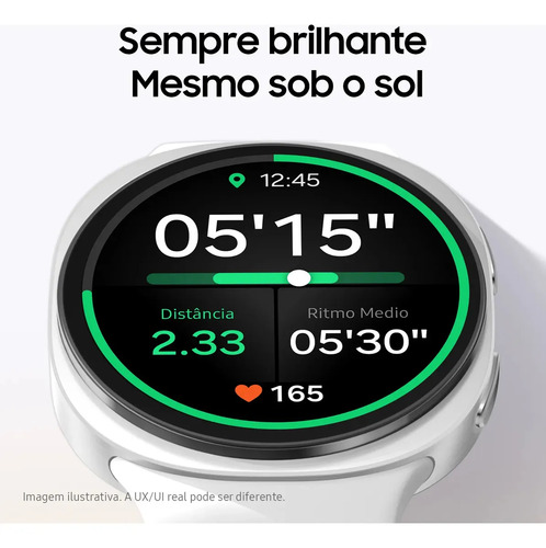 Smartwatch Samsung Galaxy Watch 8 40mm BT GPS, Branco com Pulseira Milanês Cinza-escuro
