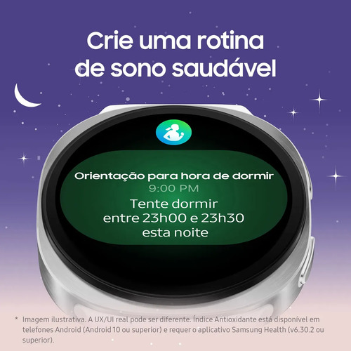 Smartwatch Samsung Galaxy Watch 8 40mm BT GPS, Branco com Pulseira Milanês Cinza-escuro