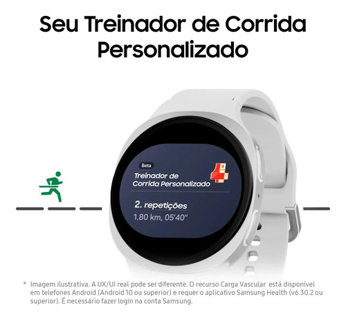 Smartwatch Samsung Galaxy Watch 8 40mm Prateado com Bluetooth e Wi-Fi