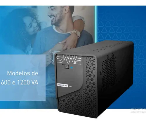 SMS NOBREAK LITE 600VA | 300W - BIVOLT ENT: 115/ 220V - SAÍDA: 115V - 4 TOMADAS - SENOIDAL P/ APROX. - 1 BAT. 12V 5AH - PN 29202